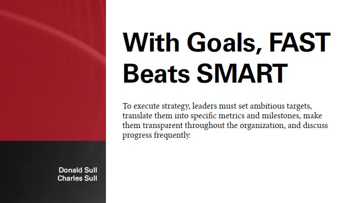 MIT Sloan Management Review: With Goals, FAST Beats SMART